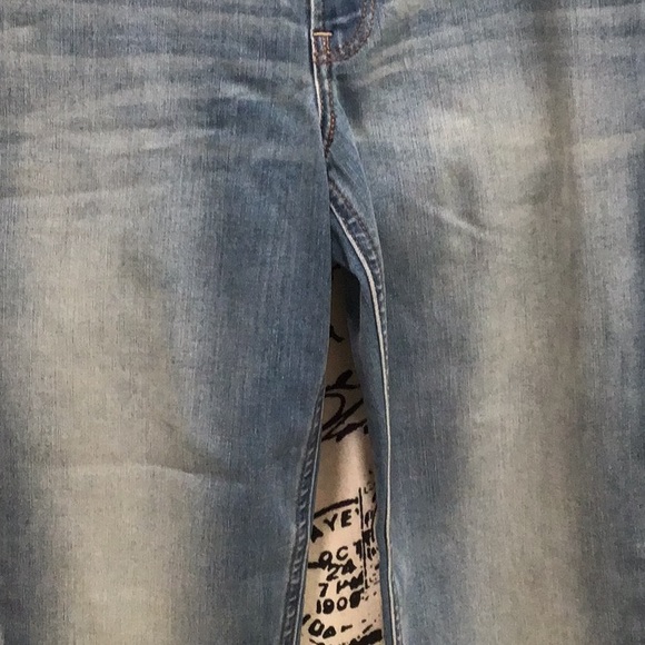 NWOT EXPRESS Light Wash Patch Denim Legging w/ Lined Bottom - Picture 4 of 10